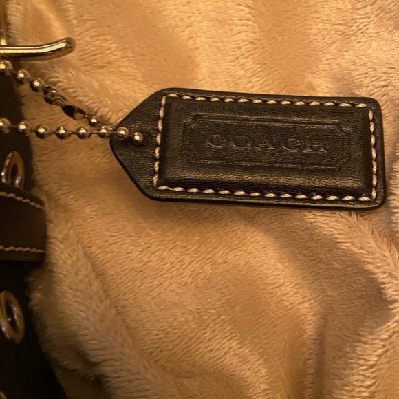 COACH Signature Black Canvas Leather Trim Duffle Bag 6376 - Picture 8 of 11